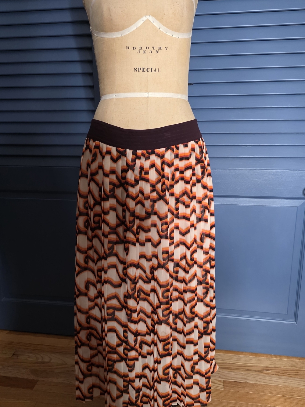 Scotch & Soda Maison Scotch Printed Pleated Midi Skirt - Size L